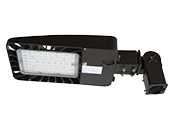 Energetic Lighting 100 Watt, 250 Watt Equivalent, Dimmable 5000K Slim LED Area Light Fixture With Slipfitter and Photocell, Type III